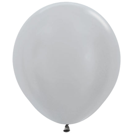 Palloncini Perla Argento 45cm 25pz