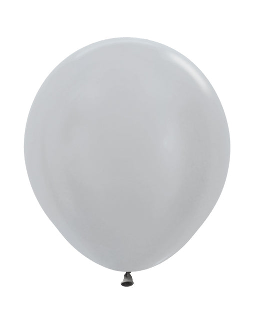 Palloncini Perla Argento 45cm 25pz