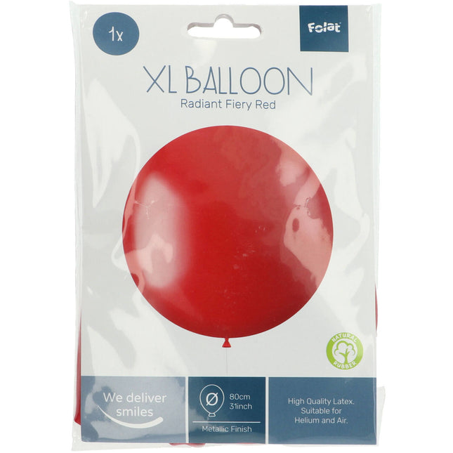 Palloncino rosso metallizzato rosso fuoco 80 cm