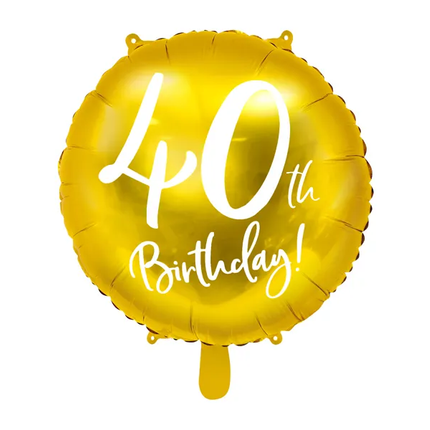 Palloncino ad elio 40° compleanno oro vuoto 45 cm