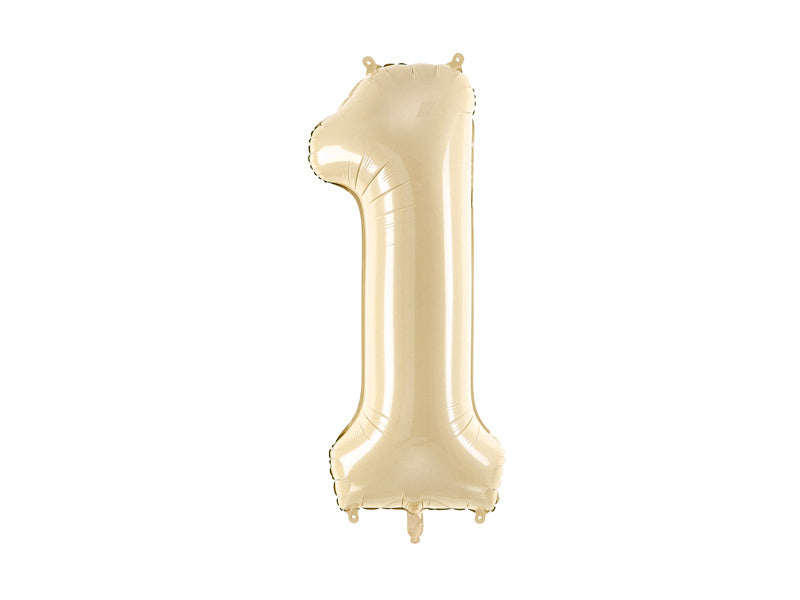 Palloncino in foil Numero ''1'', 72 cm, beige