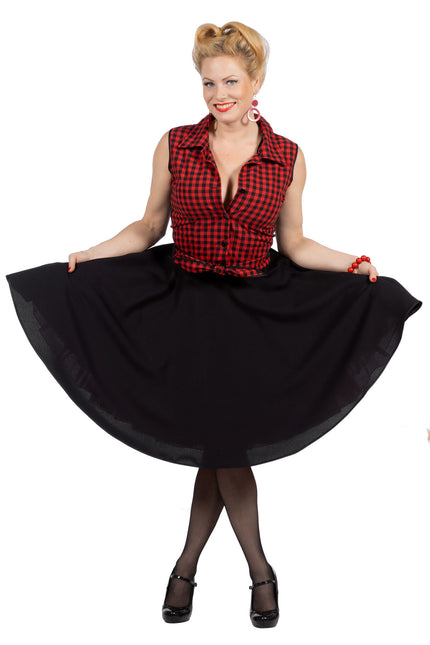 Abito Rock N Roll 50S Nero Rosso Donna