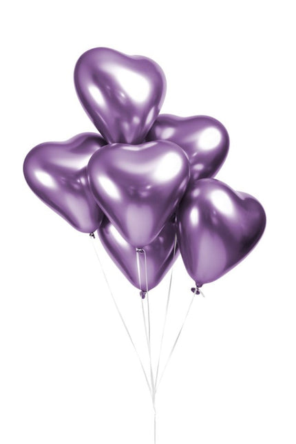 Palloncini a cuore viola 30cm 6pz