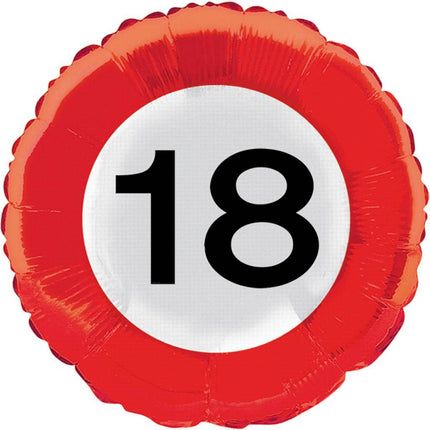 Palloncino ad elio 18 anni Traffic Sign 43 cm vuoto