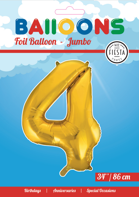 Pallone in foil Figura 4 Gold XL 86cm vuoto