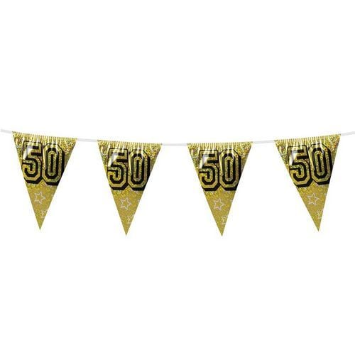 Ghirlande 50 Anni Oro Glitter 8m