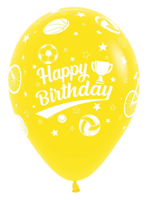 Palloncini Buon Compleanno Sport 30cm 25pz