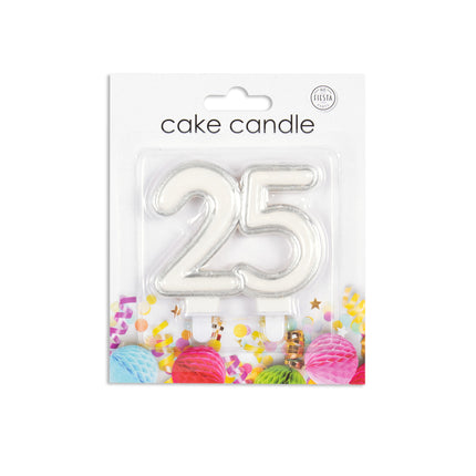 Candela 25 Anni Argento 7cm