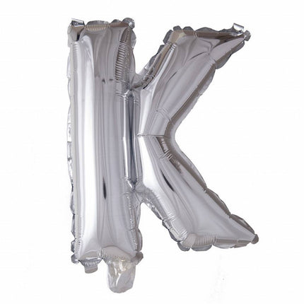 Palloncino in foil Lettera K Argento XL 102cm vuoto