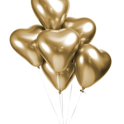 Palloncini cuore oro 30cm 6pz