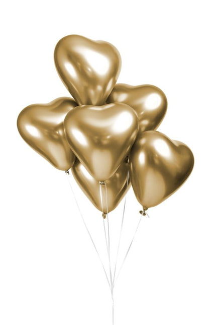 Palloncini cuore oro 30cm 6pz