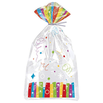 Sacchetti per feste in cellophane arcobaleno 20 pezzi