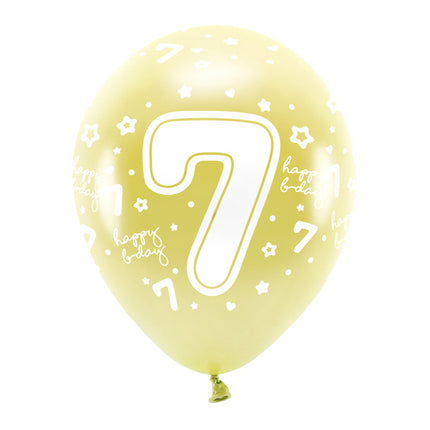 Palloncini 7 anni oro 33cm 6pz