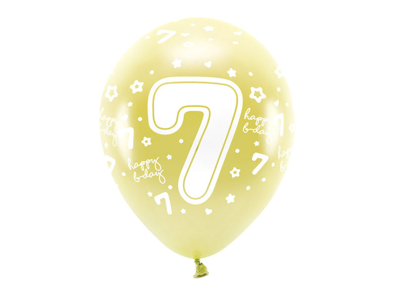 Palloncini 7 anni oro 33cm 6pz