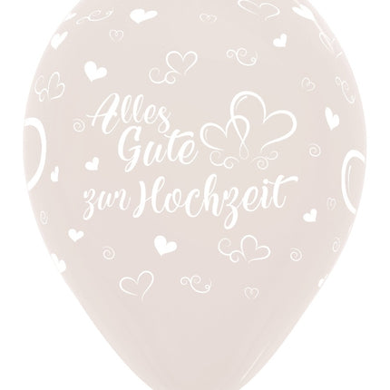 Palloncini Alles Gute zur Hochzeit Hearts Crystal Clear 30cm 25pcs