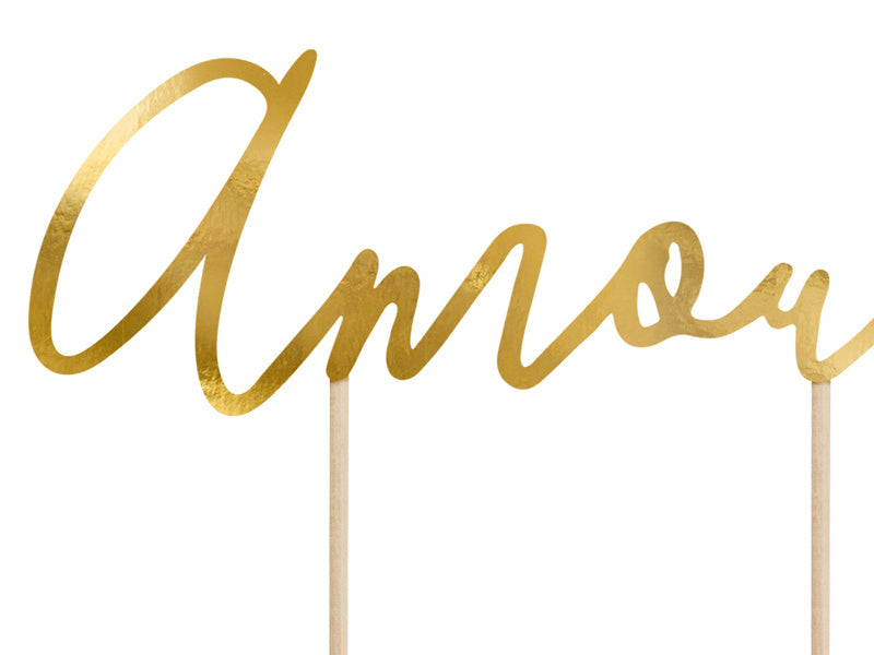 Cake topper Amour Gold 22,5 cm