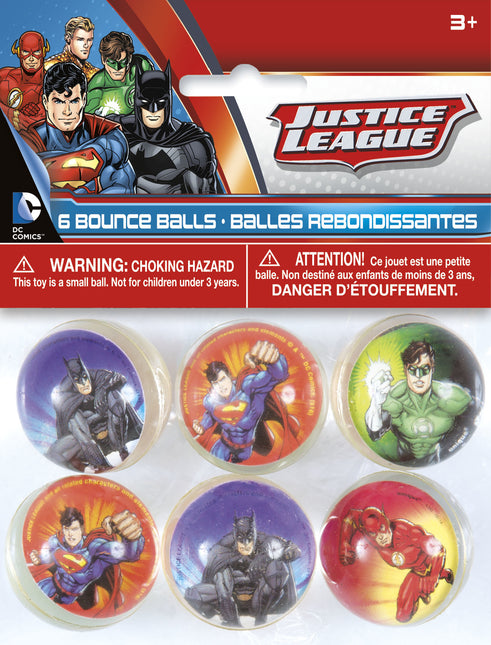 Palline rimbalzanti Justice League 3 cm 6 pezzi