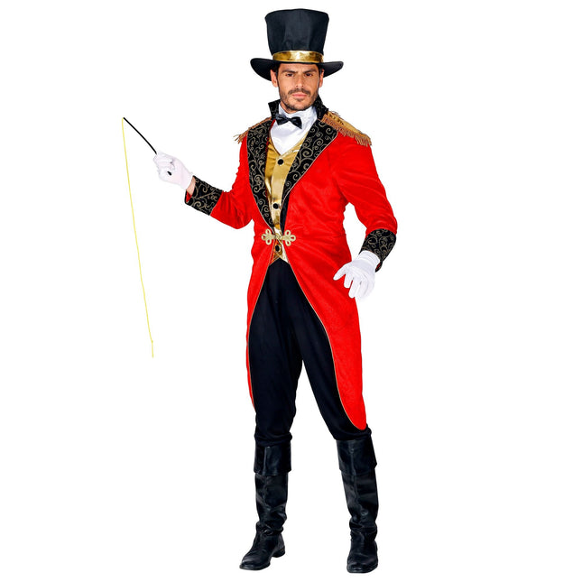 Costume da circo rosso nero uomo