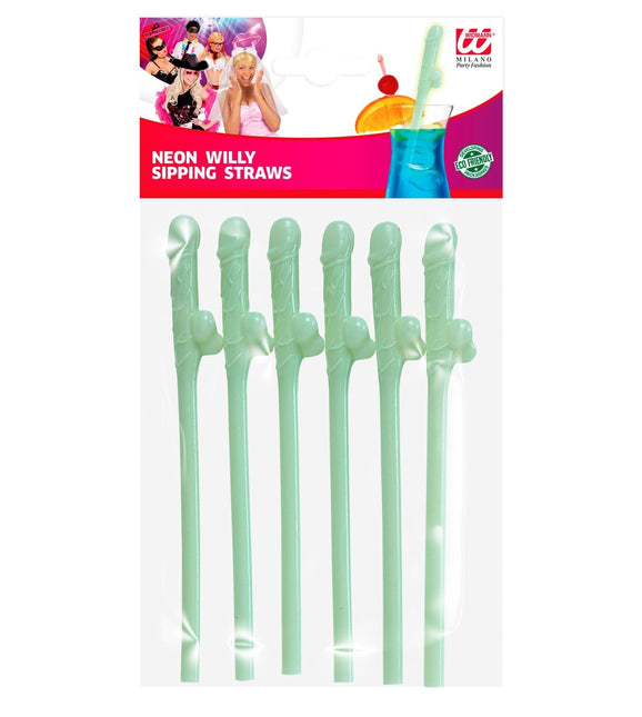 Cannucce Dick Glow In The Dark 6pcs