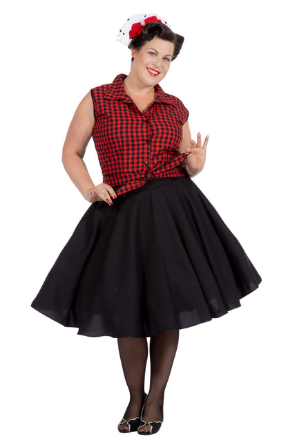 Abito Rock N Roll 50S Nero Rosso Donna