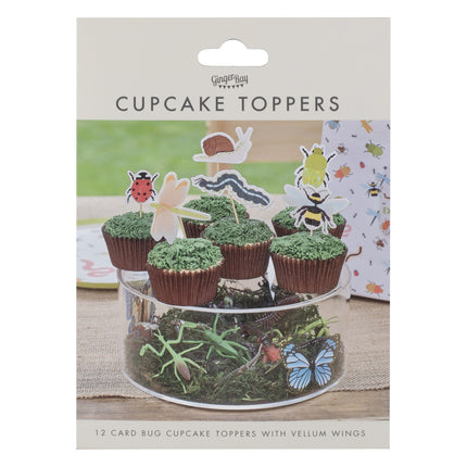 Topper per cupcake con animali della foresta 12 pezzi