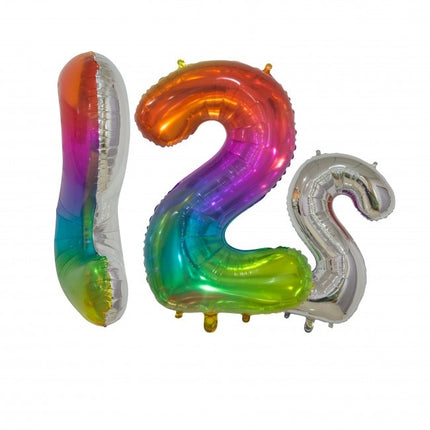 Pallone in foil Figura 2 Arcobaleno Trasparente 66cm