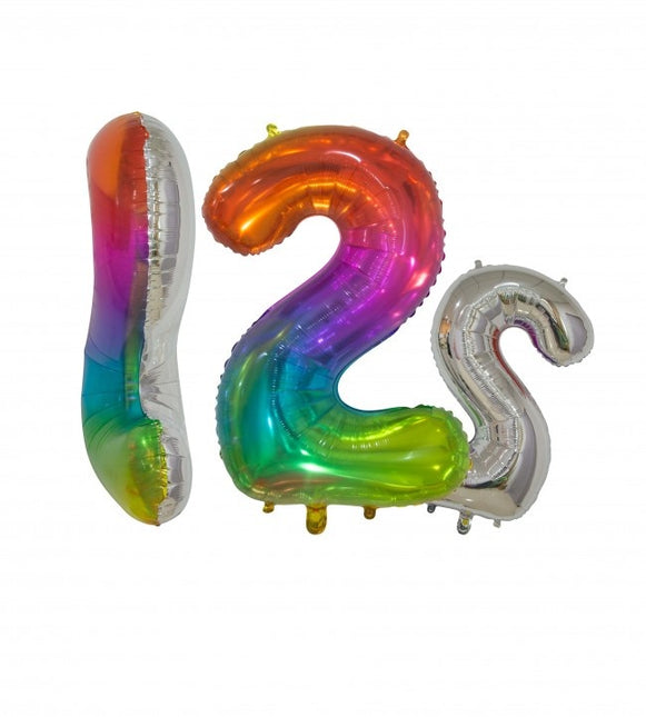 Pallone in foil Figura 2 Arcobaleno Trasparente 66cm