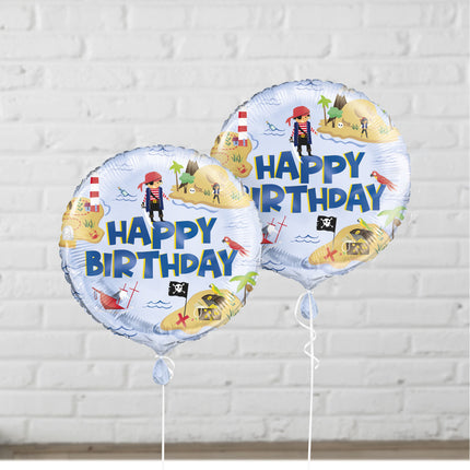 Palloncino ad elio Pirati Happy Birthday 45cm vuoto