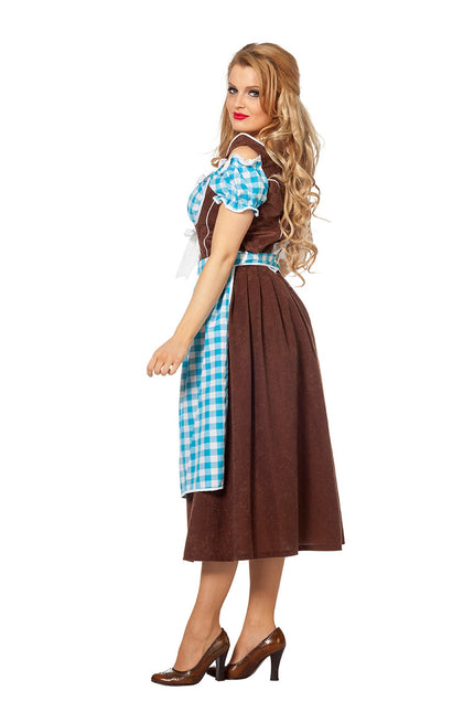 Abito Dirndl Blu Oktoberfest Donna Lungo