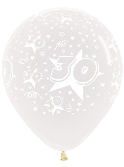 Palloncini Numero 30 Clear 45cm 25pz