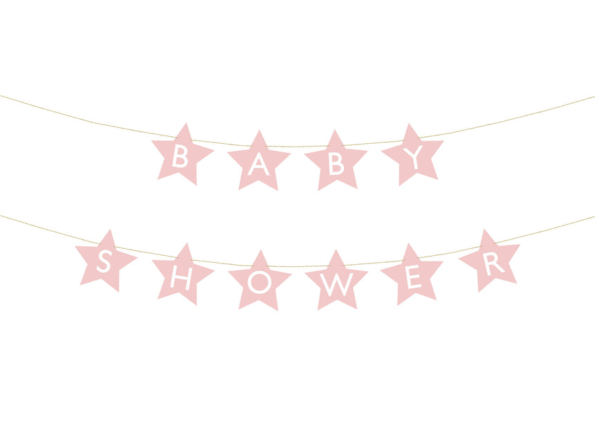 Ghirlanda rosa Baby Shower Stelle 2,9 m