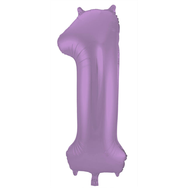 Palloncino Foil Figura 1 Viola Opaco XL 86cm vuoto