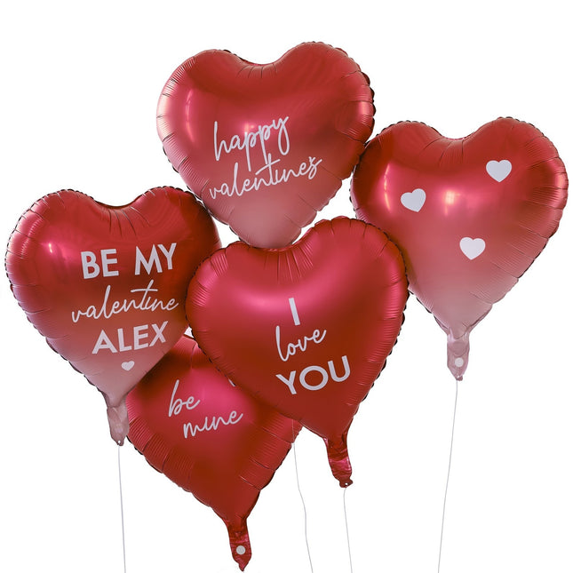 Palloncini Foil Ombre Hearts 45cm 5pz