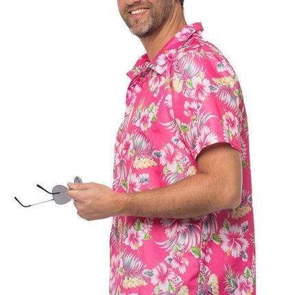 Camicia hawaiana rosa