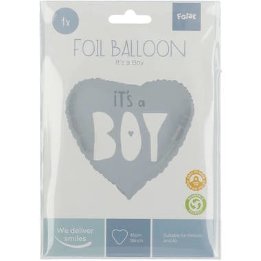 Palloncino ad elio Cuore It's A Boy Blu Vuoto 45cm