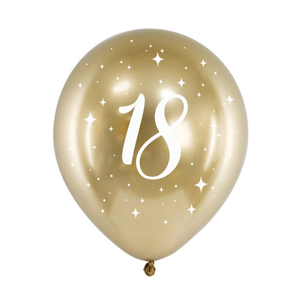 Palloncini 18 anni oro 30cm 6pz