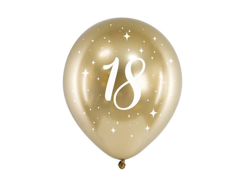 Palloncini 18 anni oro 30cm 6pz