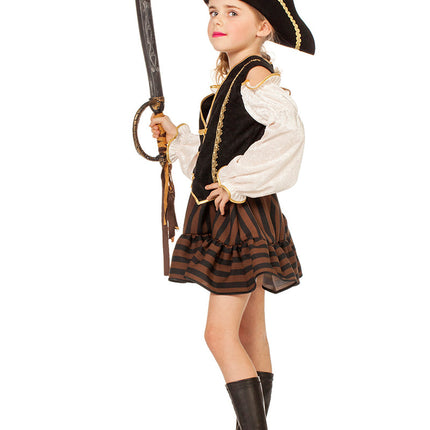 Vestito da pirata per bambina marrone