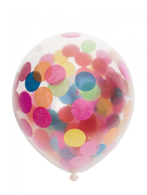 Palloncini coriandoli colorati 30cm 6pz