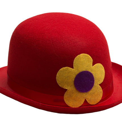 Cappello a bombetta Clown Rosso