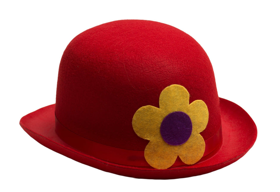 Cappello a bombetta Clown Rosso