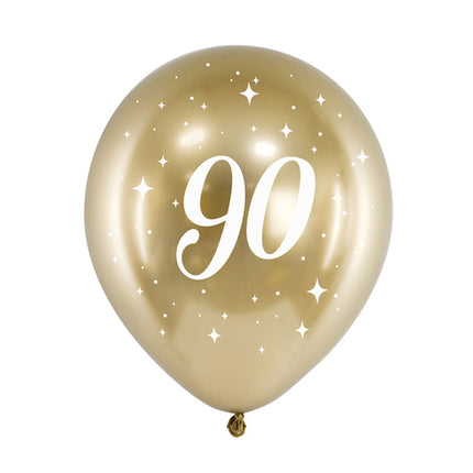 Palloncini 90 anni oro 30cm 6pz