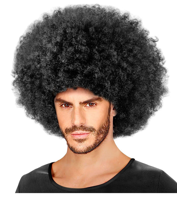 Parrucca nera afro maxi