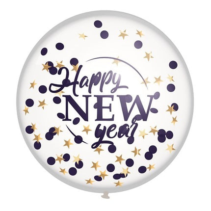 Palloncino con coriandoli Happy New Year 60 cm