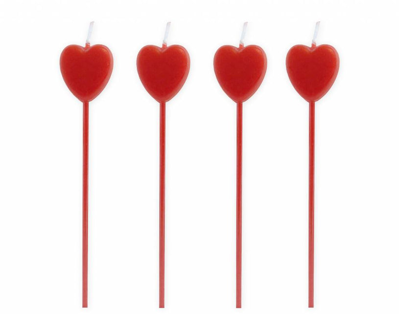 Candele a cuore 4 pezzi