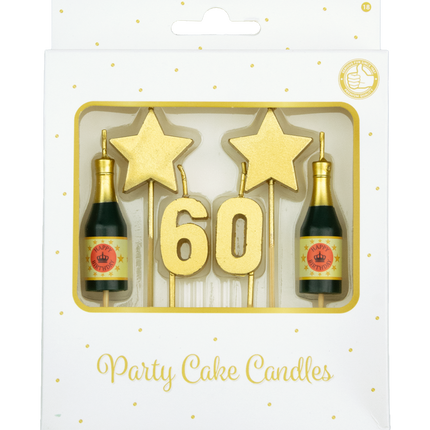 Candele 60 anni Champagne 17,5 cm