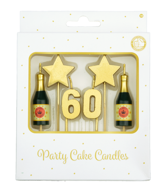 Candele 60 anni Champagne 17,5 cm