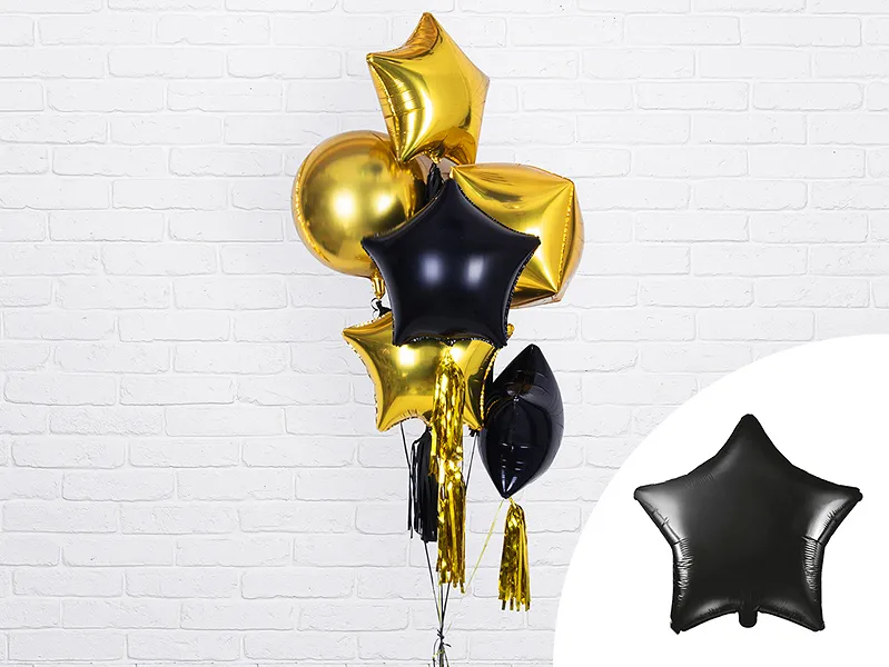 Palloncino ad elio Star nero vuoto 48 cm