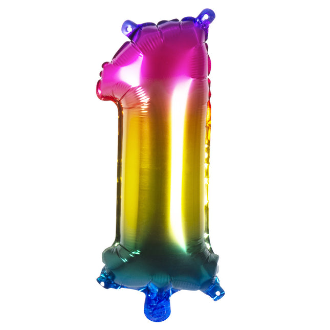 Palloncino con figura arcobaleno 1 anno 36 cm