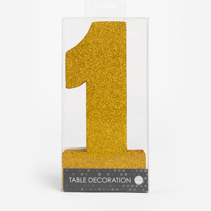 Decorazione da tavolo oro Figura 1 Glitter 20,5 cm